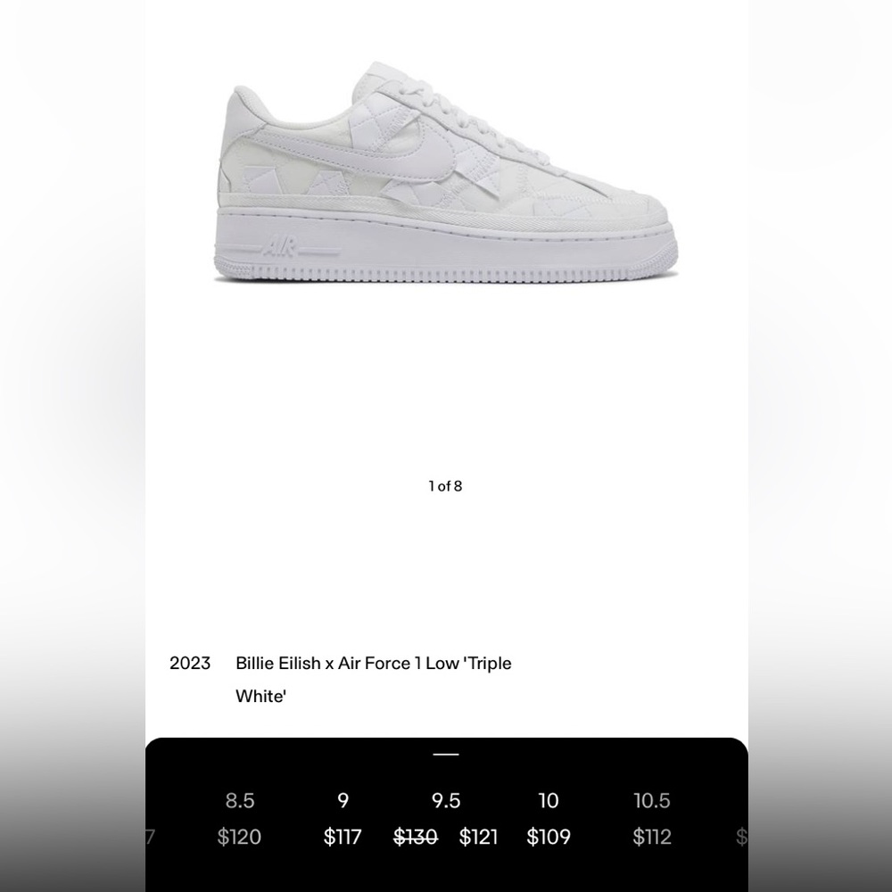 Nike Billie eillish Air Force 1 size 9.5